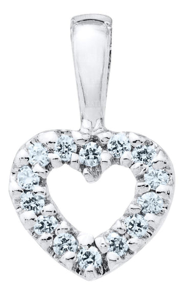 Sterling Silver Open Heart Diamond Pendant